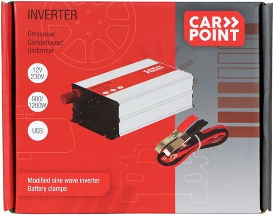 Carpoint Omvormer 12V naar 230V 600W - Frans Stopcontact - afbeelding 4 van 4