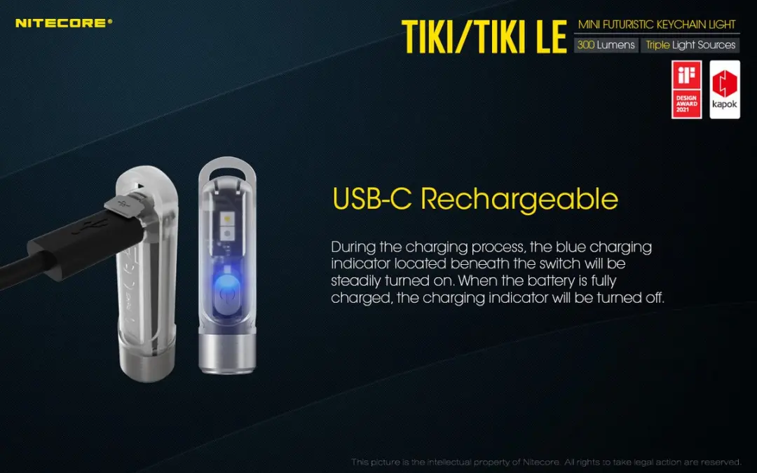 Nitecore TIKI NC-TIKI Zaklamp - 300 lm - Zwart - afbeelding 6 van 6