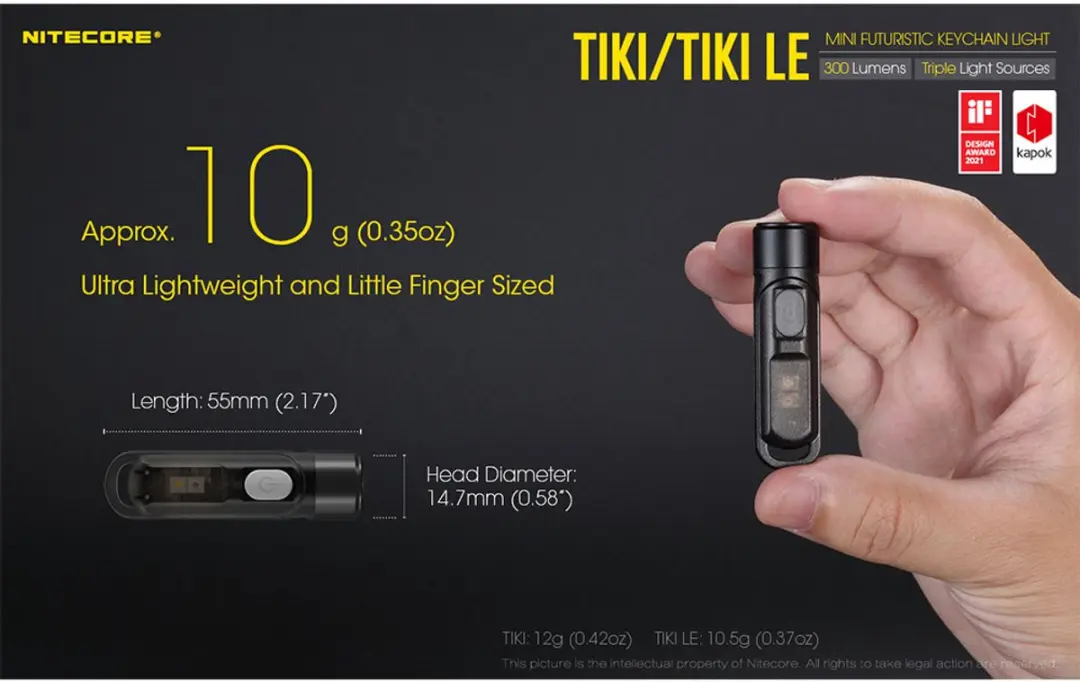 Nitecore TIKI NC-TIKI Zaklamp - 300 lm - Zwart - afbeelding 4 van 6