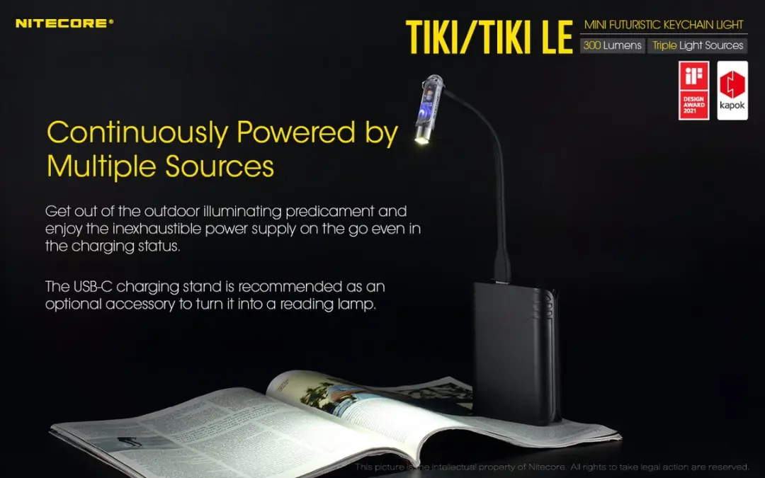 Nitecore TIKI NC-TIKI Zaklamp - 300 lm - Zwart - afbeelding 5 van 6