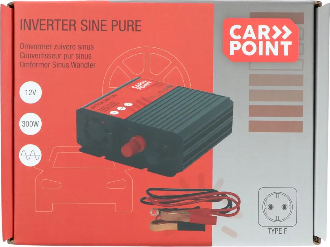 Carpoint Zuivere Sinus Omvormer 12V naar 230V - 300W - afbeelding 5 van 6