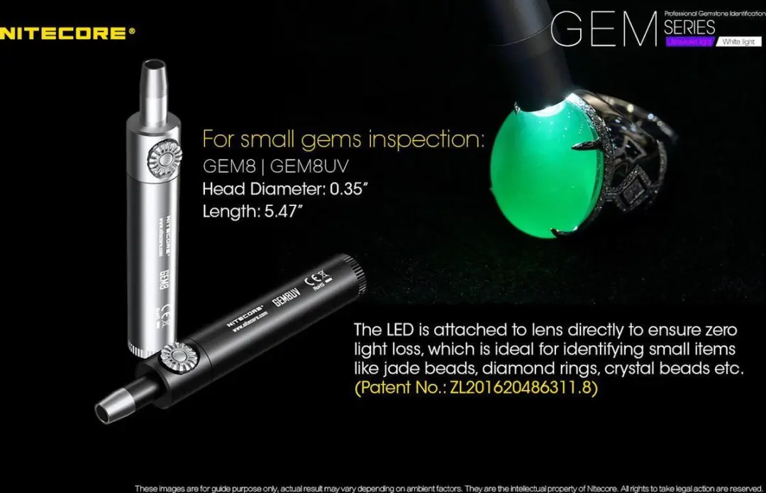 Nitecore GEM8 Penlamp voor edelstenen - 500Lm - afbeelding 2 van 6