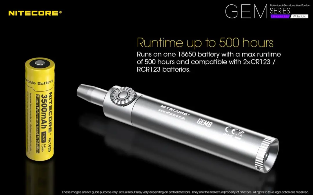 Nitecore GEM8 Penlamp voor edelstenen - 500Lm - afbeelding 5 van 6