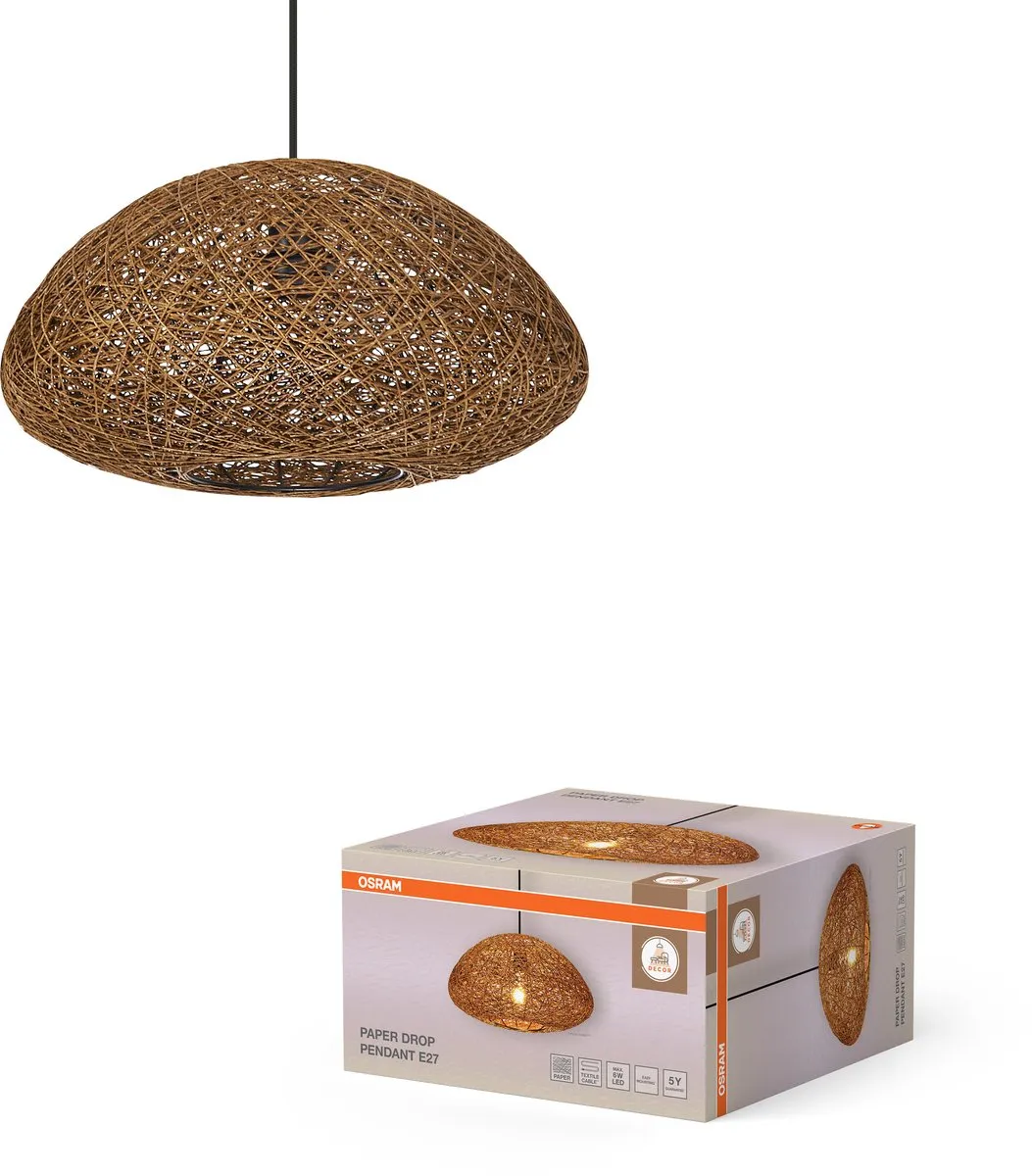 Osram Decor Paper Drop Hanglamp - 395mm - E27 - Beige