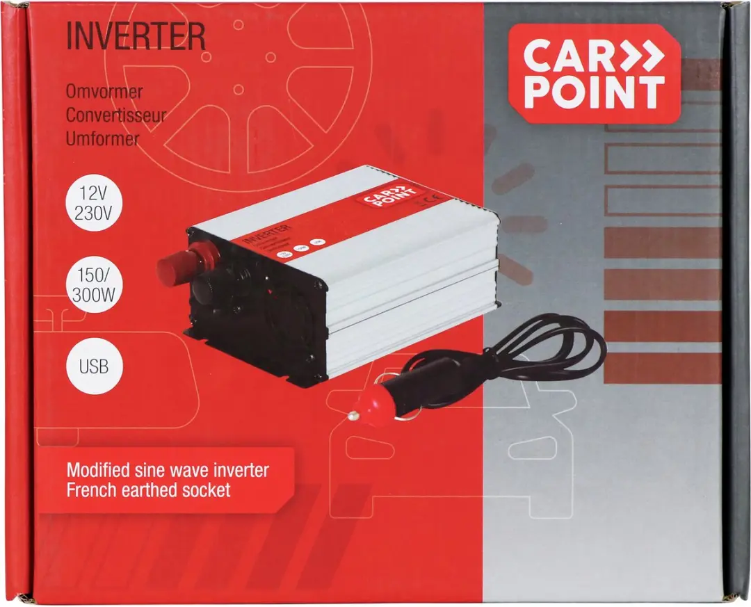 Carpoint Omvormer 12V-230V 150W - Frans/Belgisch stopcontact - afbeelding 6 van 6