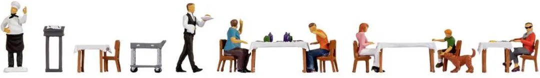 Noch H0 Themaset Restaurant Figuren