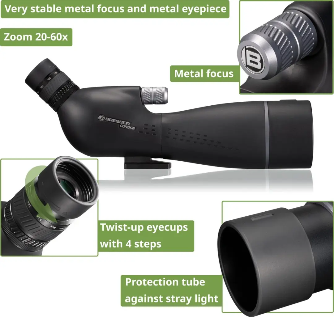 Bresser Condor 20-60x80 GEN II Spotting Scope - Zwart - afbeelding 6 van 6