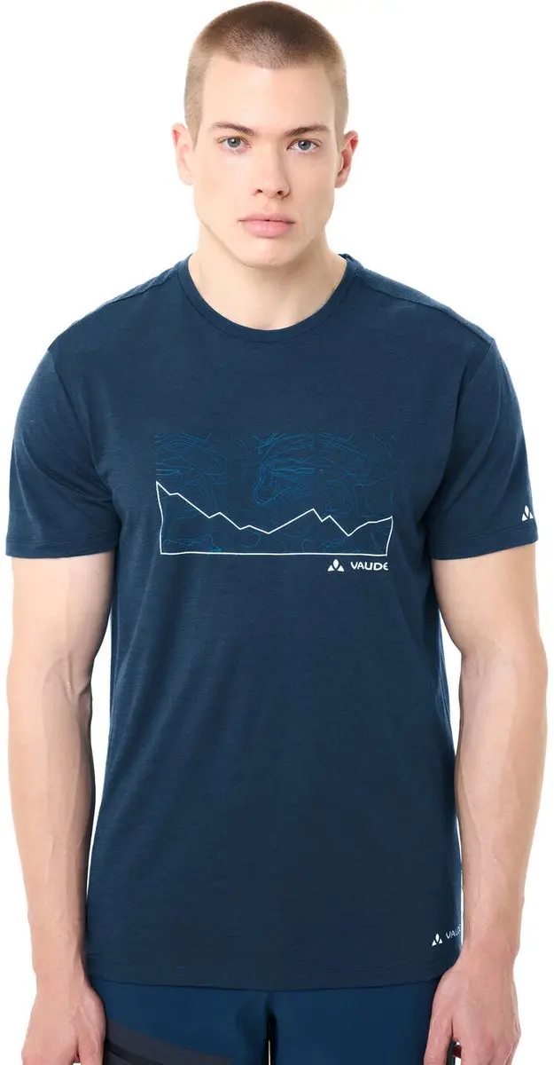 VAUDE Tekoa Wool T-shirt - Dark Sea/Blue, L - afbeelding 5 van 6