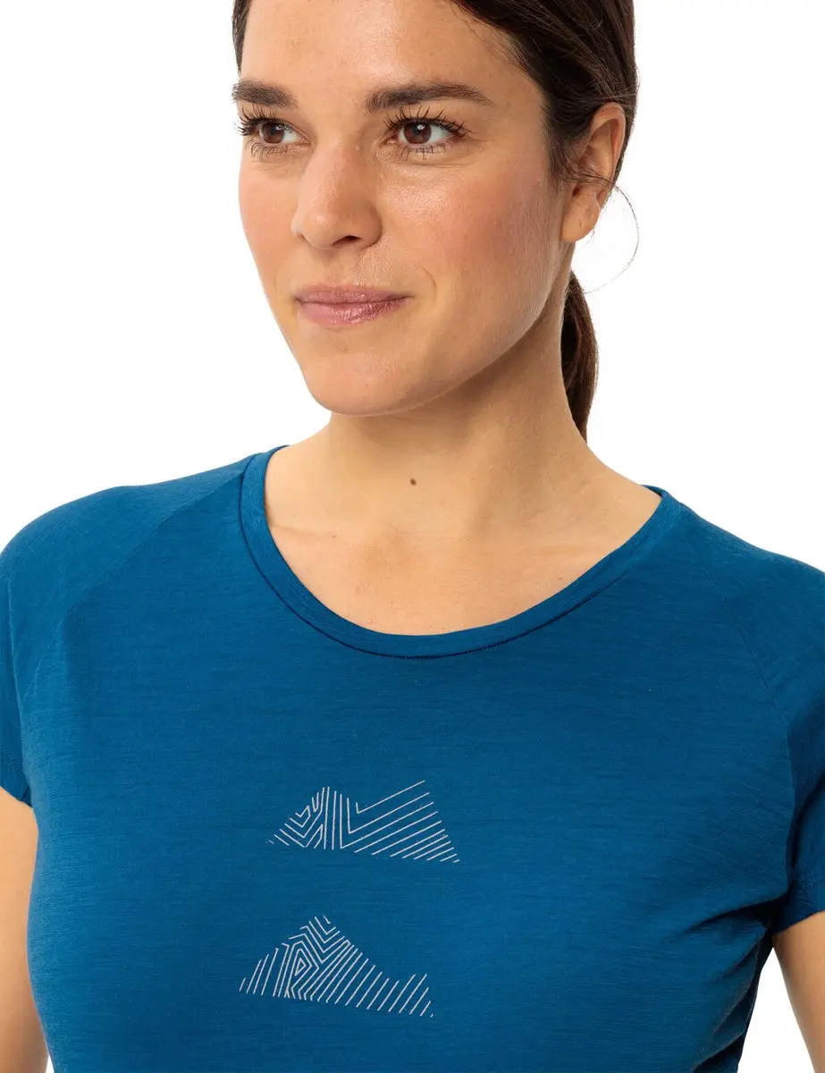 VAUDE Tekoa Wollen Dames T-Shirt - Shore Blue - afbeelding 4 van 6