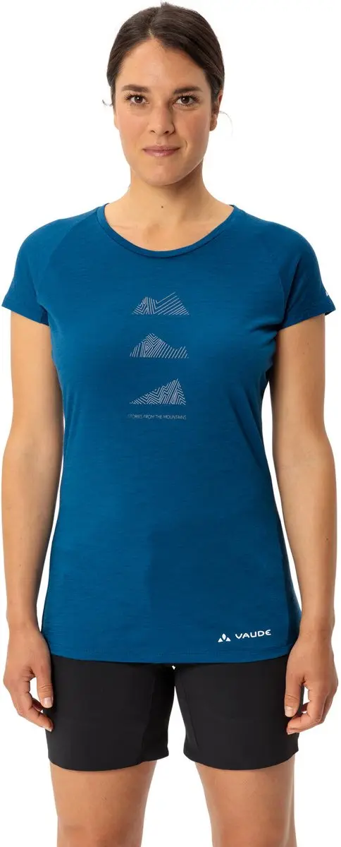 VAUDE Tekoa Wollen Dames T-Shirt - Shore Blue - afbeelding 5 van 6