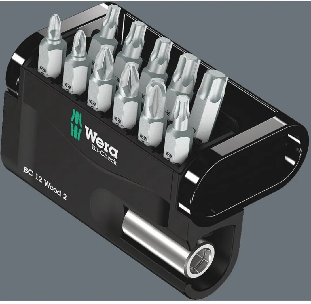 Wera Bit-Check 12 Wood 2 SB Bitset 12-delig - 1/4" - Metaal
