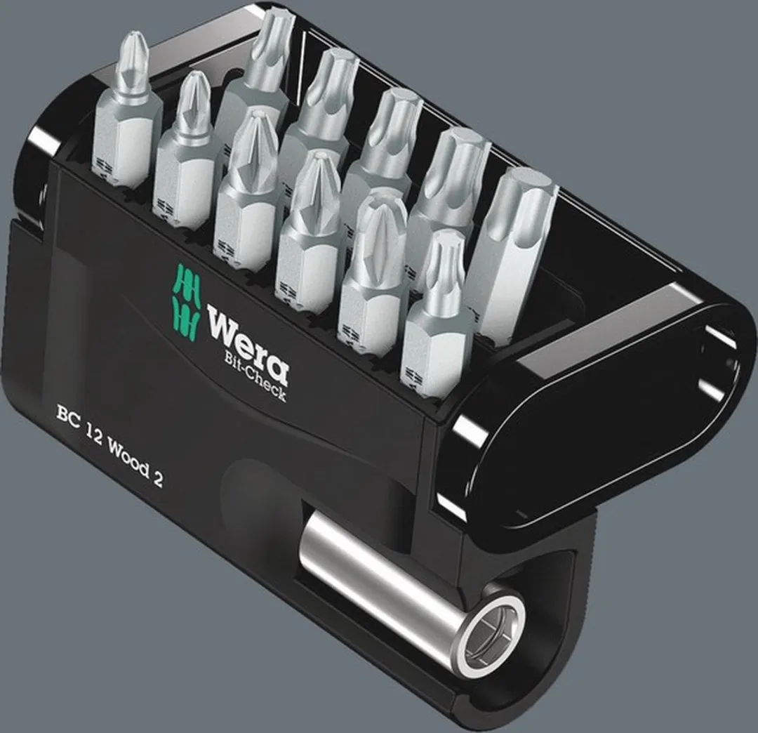 Wera Bit-Check 12 Wood 2 SB Bitset 12-delig - 1/4" - Metaal