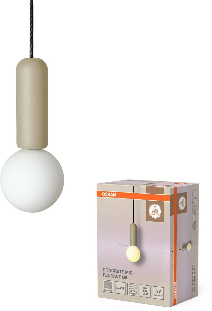 Osram Decor Beton Mic Hanglamp G9 100mm - Beige