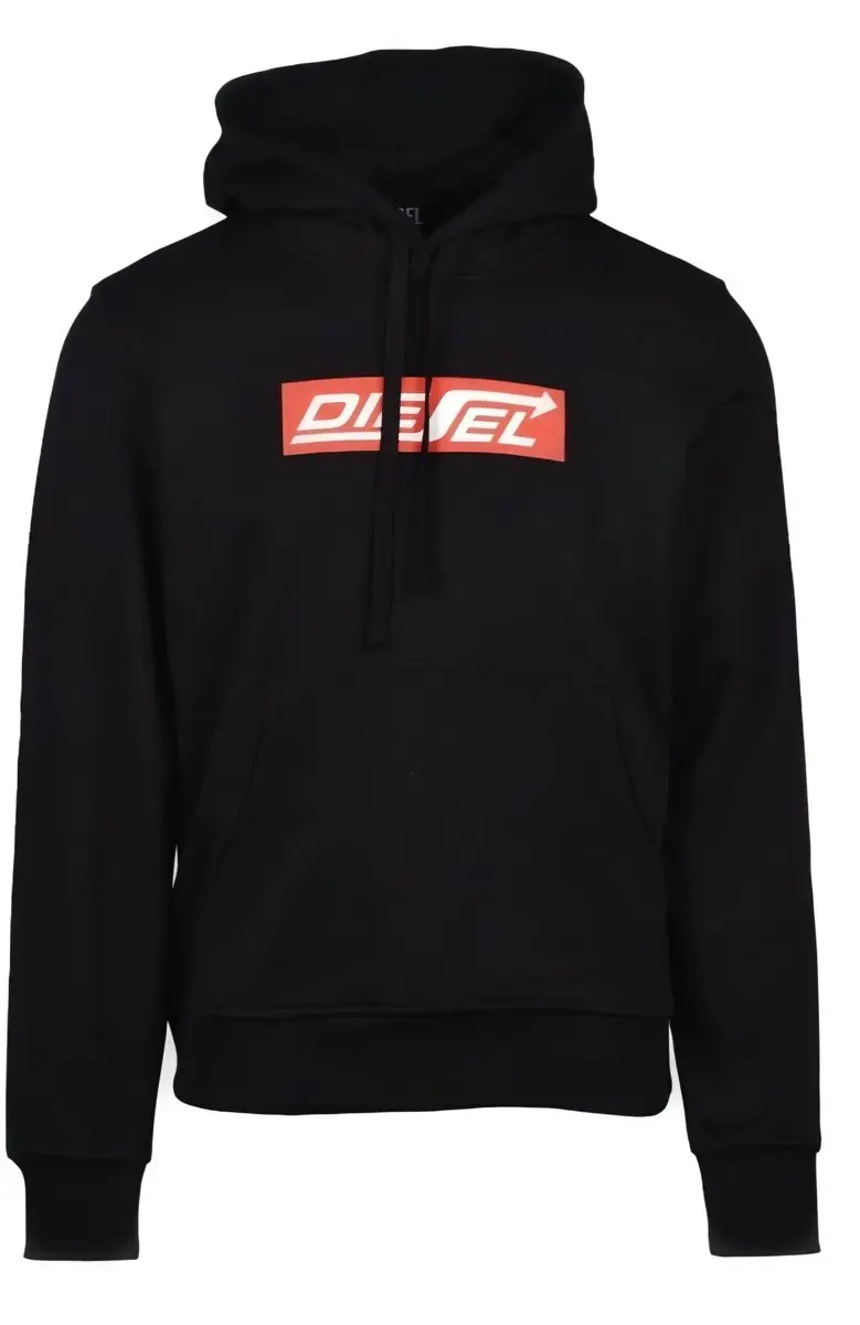 Diesel-hoodie heren-zwart-S-GSM 350