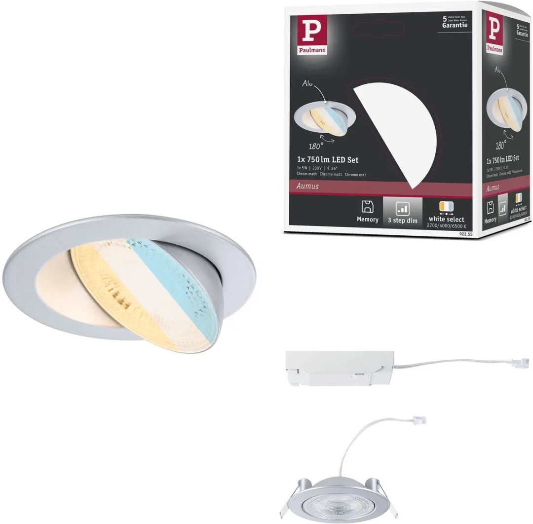 Paulmann LED-inbouwlamp White Select Aumus 105mm 5W 700lm