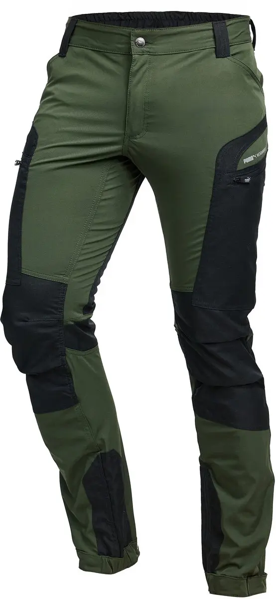 PUMA Workwear Pro One Outdoorbroek heren – wandelbroek & werkbroek – stretch, versterkt nylon – verstelbaar – Oliv – XXL
