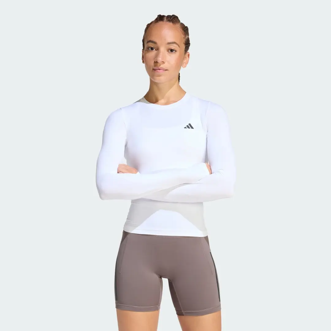adidas Essentials Contour Longsleeve Dames - Wit - XL - afbeelding 4 van 6