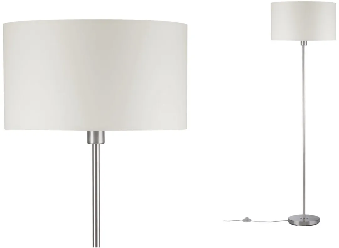 Paulmann Tessa Staande Lamp - 1x E27 60W - Crème/Staal