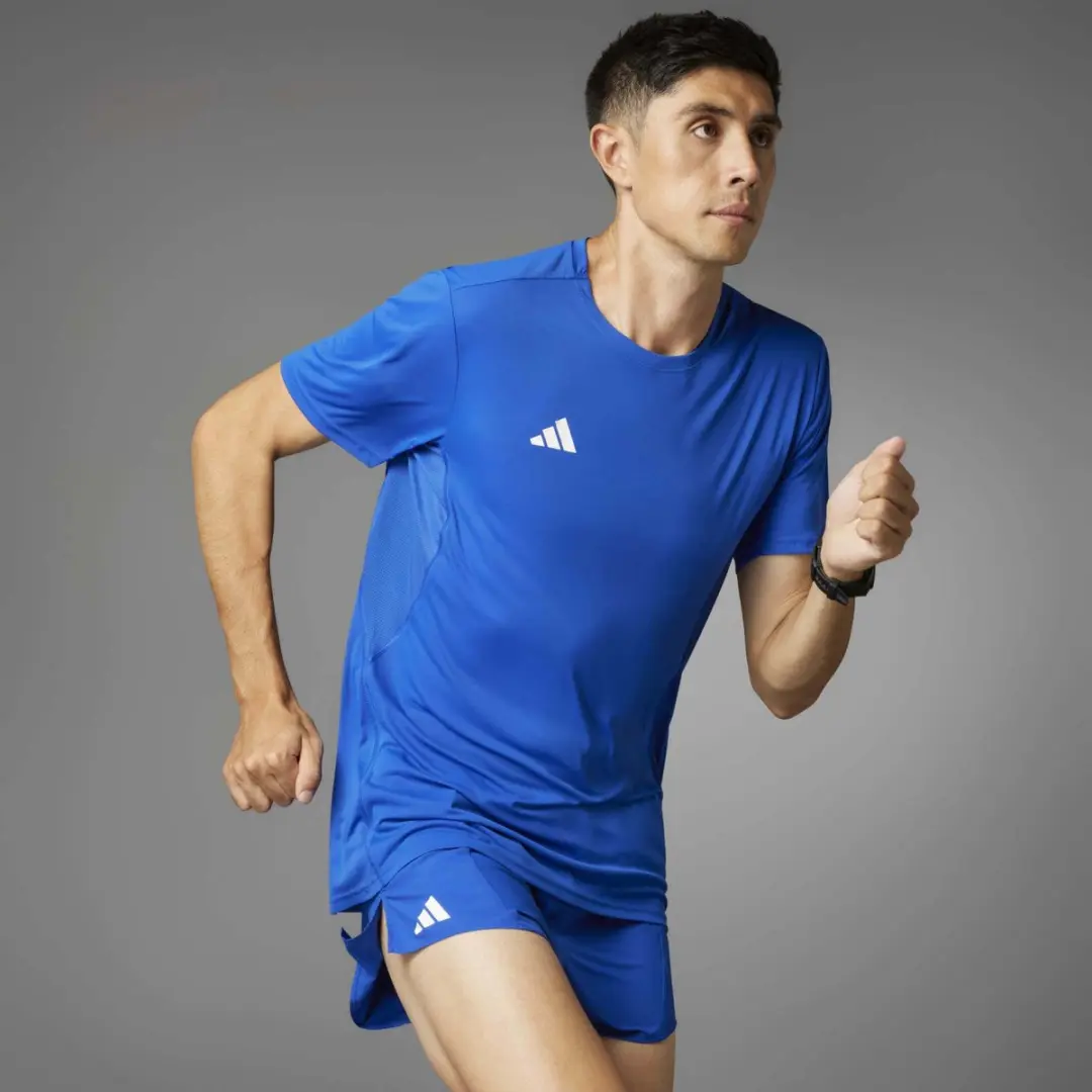 adidas Adizero Essentials Heren T-shirt - Blauw - afbeelding 2 van 5