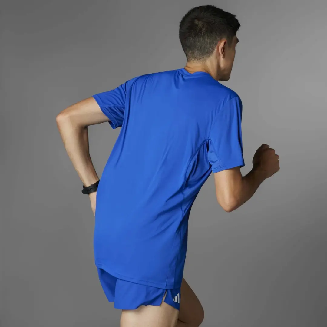 adidas Adizero Essentials Heren T-shirt - Blauw - afbeelding 4 van 5