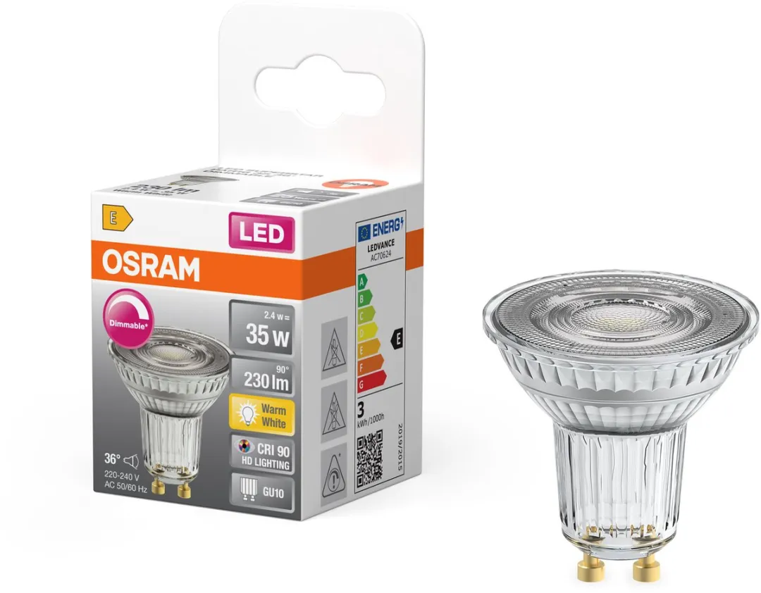 Osram LED Spot Superstar PAR16 GU10 2,4W - 2700K Warm Wit - 2 Stuks - afbeelding 6 van 6