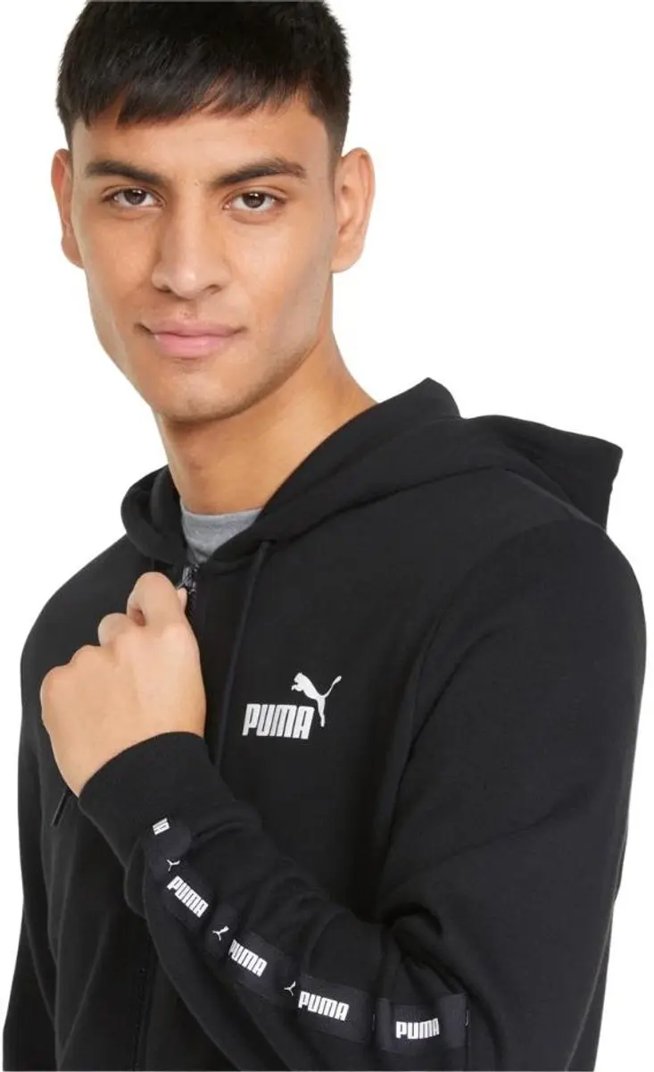 PUMA ESS+ Tape Full-Zip Hoodie TR Heren - Zwart - afbeelding 4 van 5