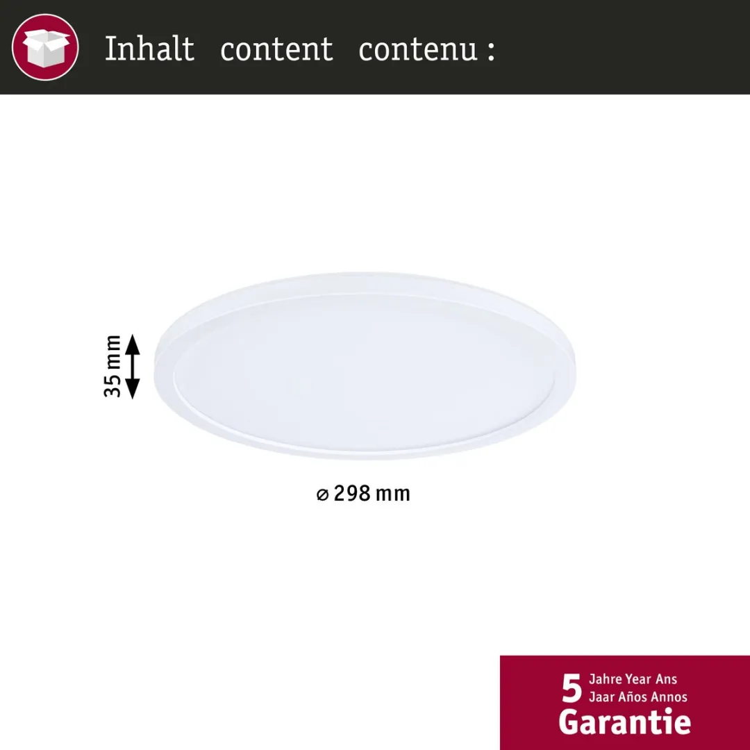 Paulmann Atria Shine LED-paneel 14,8W 2250lm 298mm - Wit - afbeelding 6 van 6