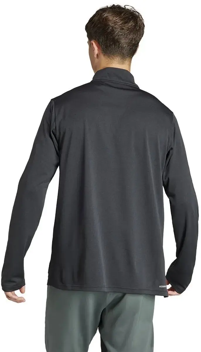 adidas Train Essentials Longsleeve Korte Rits Heren - Zwart - afbeelding 2 van 6