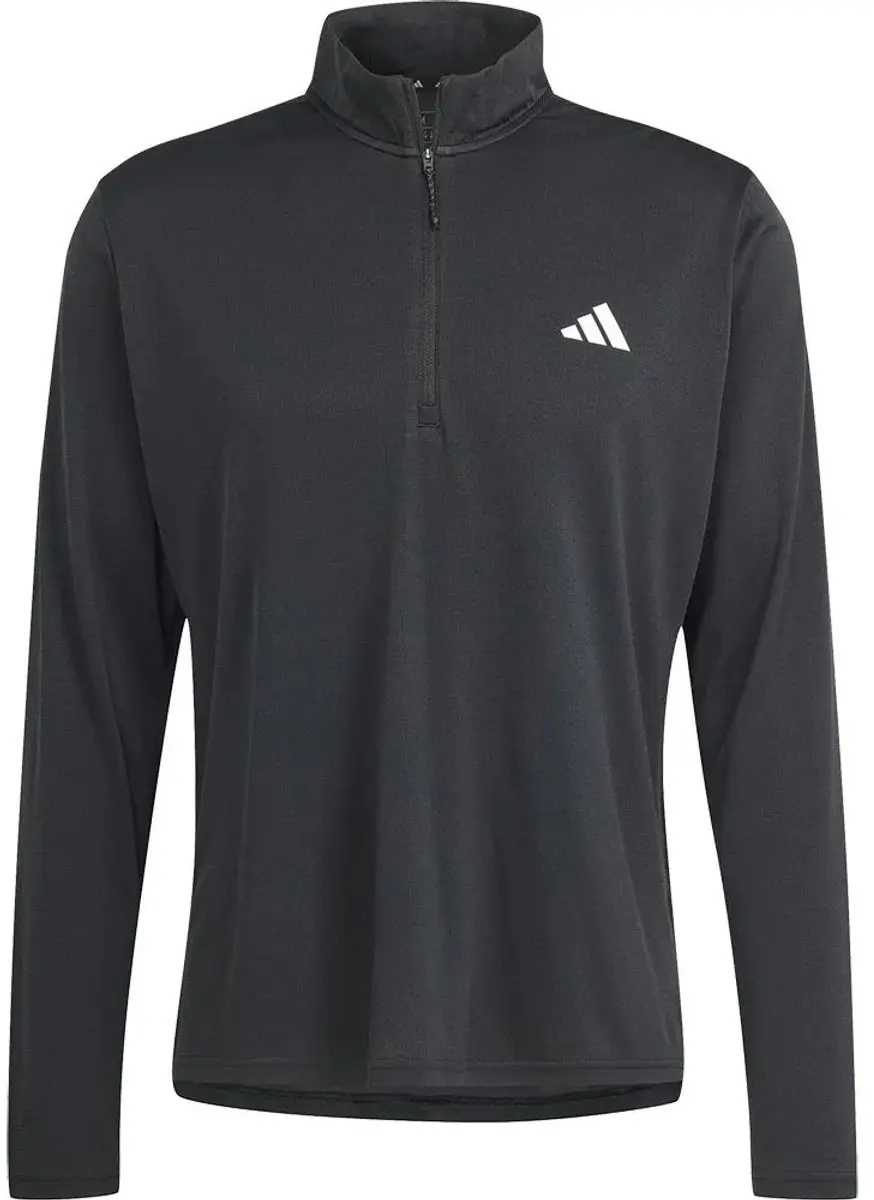 adidas Train Essentials Longsleeve Korte Rits Heren - Zwart - afbeelding 3 van 6