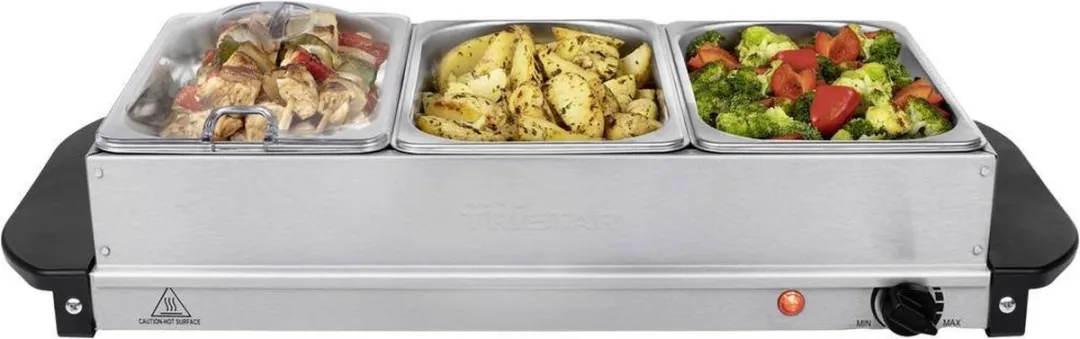 Tristar BP-6283 Buffetwarmer 200W - 3x1,4L RVS