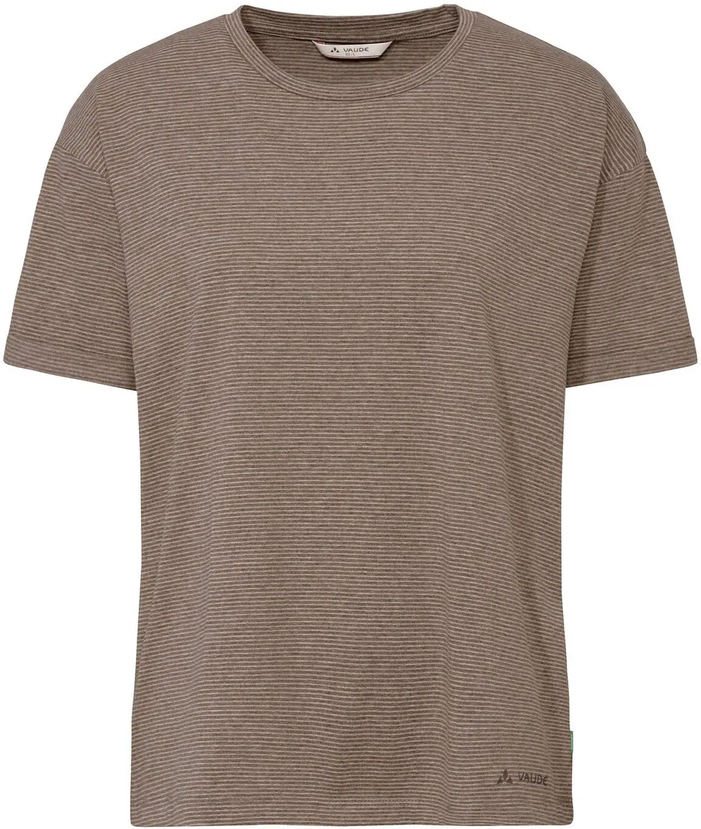 Vaude Mineo Striped T-shirt Met Korte Mouwen Bruin 40 Vrouw