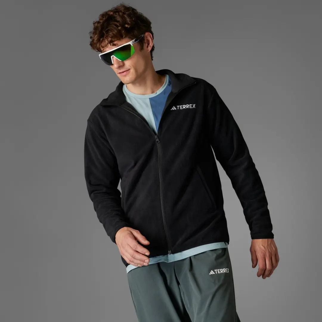 adidas TERREX Multi Essentials Fleece Jack - Heren - Zwart - afbeelding 5 van 6