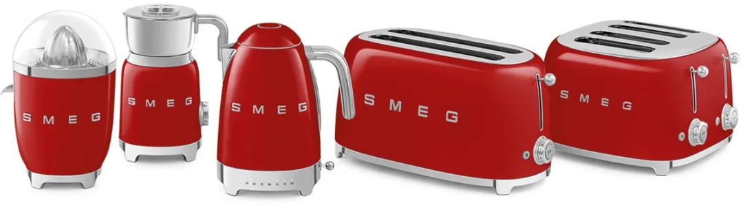 Smeg TSF02RDEU Broodrooster - 2x4 - 1500W - Rood