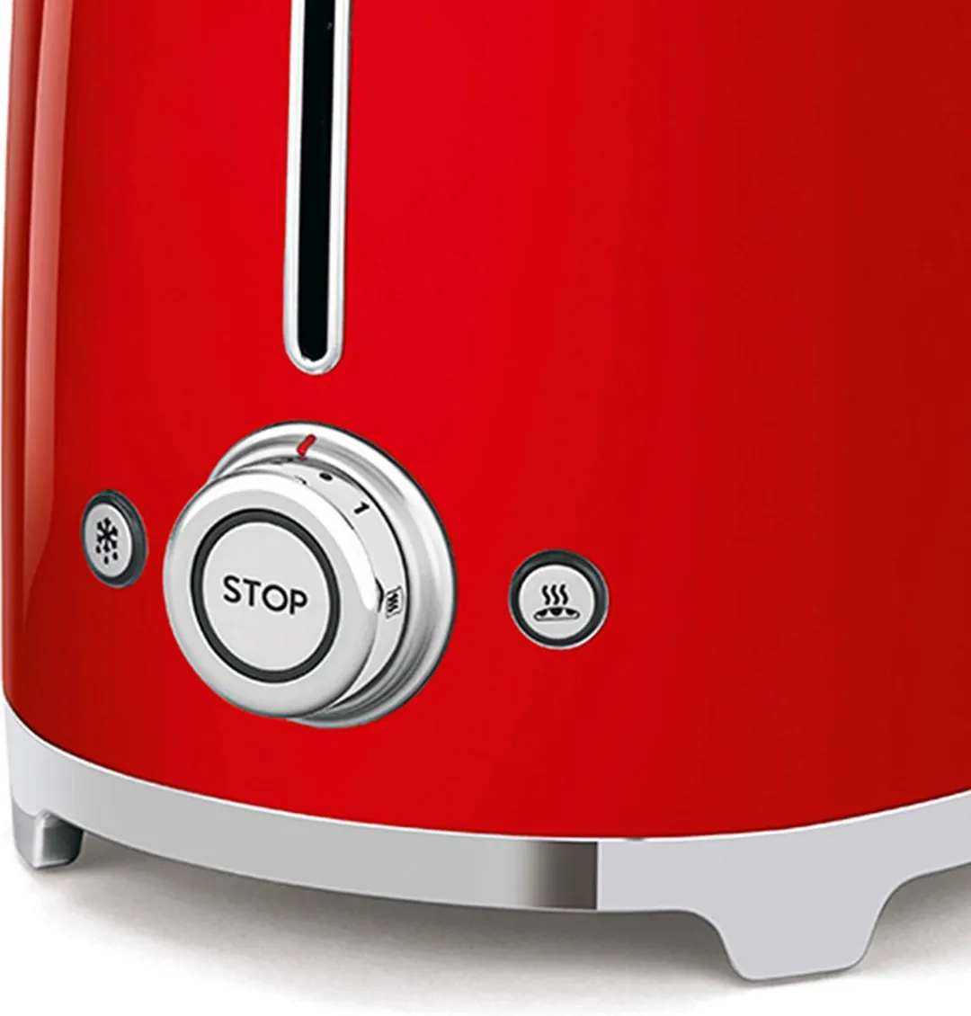 Smeg TSF02RDEU Broodrooster - 2x4 - 1500W - Rood