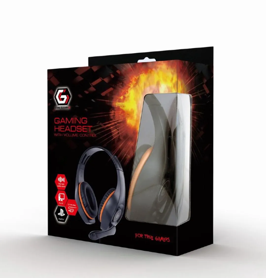 Gembird GHS-05-O Gaming Headset - Oranje-Zwart - 40mm