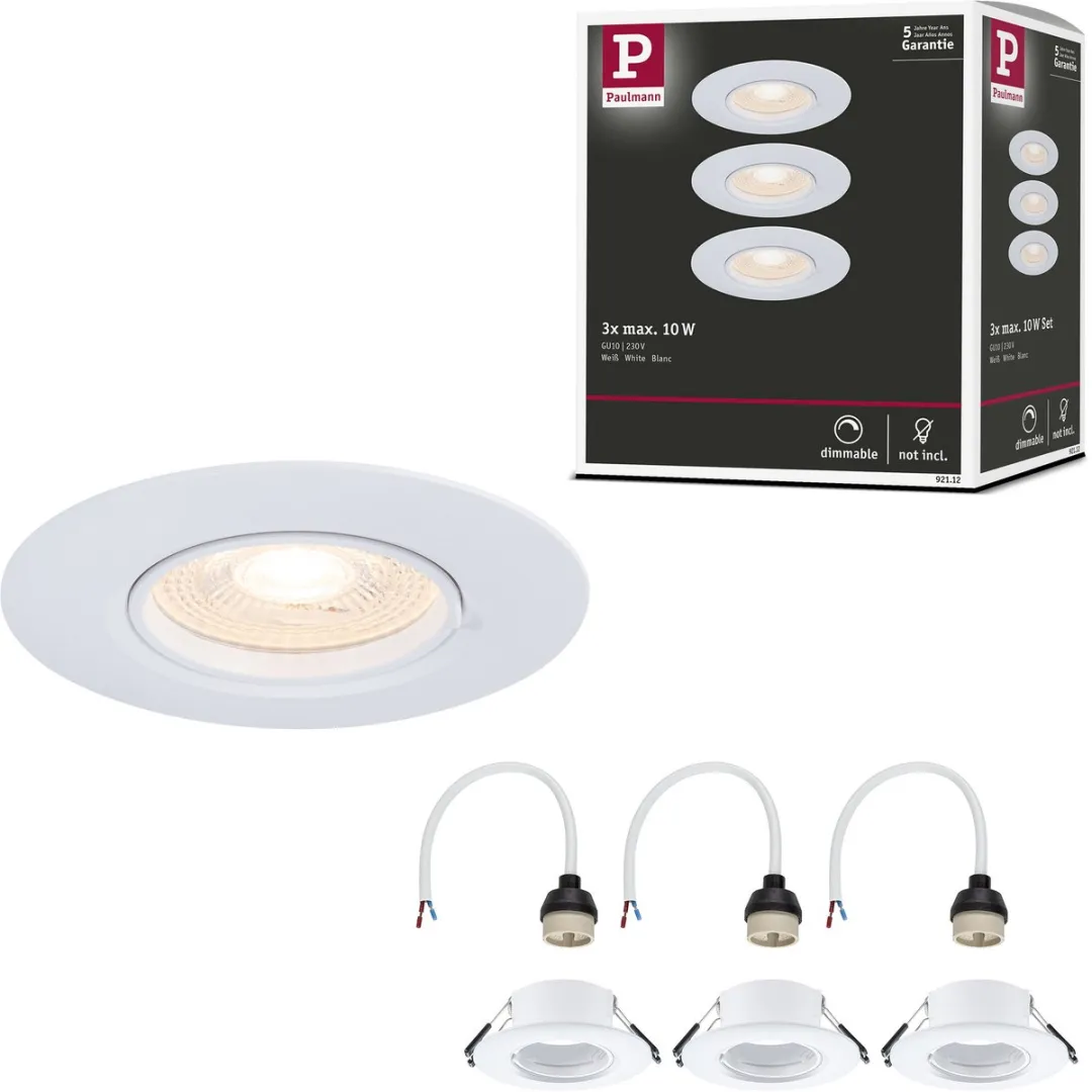 Paulmann Inbouwlamp Star Rond 90mm GU10 Set 3 Stuks