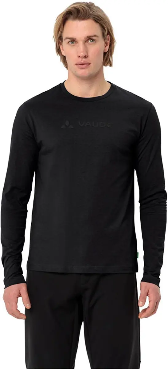 Vaude Logo T-shirt Met Lange Mouwen Zwart XL Man