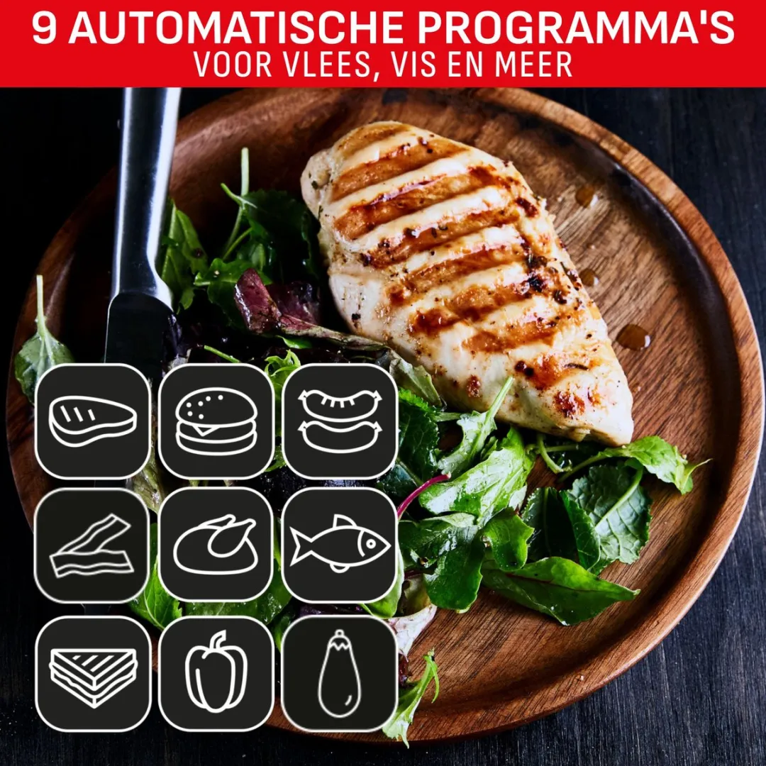 Tefal OptiGrill+ XL GC728D Contactgrill - 2000W - Zwart