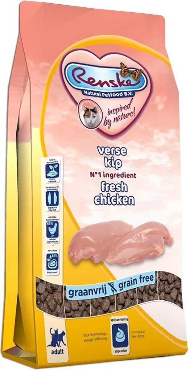 Renske Super Premium Adult Verse Kip Graanvrij Droogvoer 600g