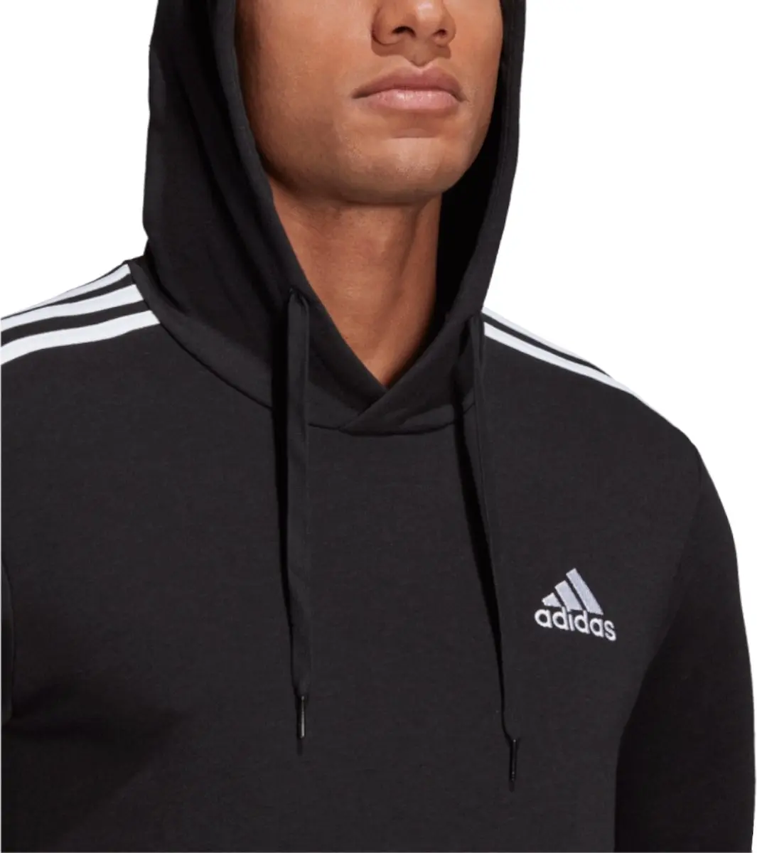 adidas Essentials 3-Stripes Hoodie Heren - Zwart - M - afbeelding 3 van 4