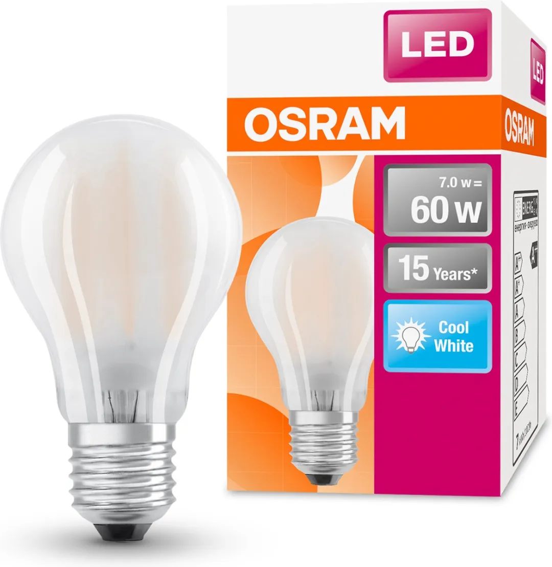 Osram LED E27 Peer 6.5W Koelwit - Mat Glas 4000K