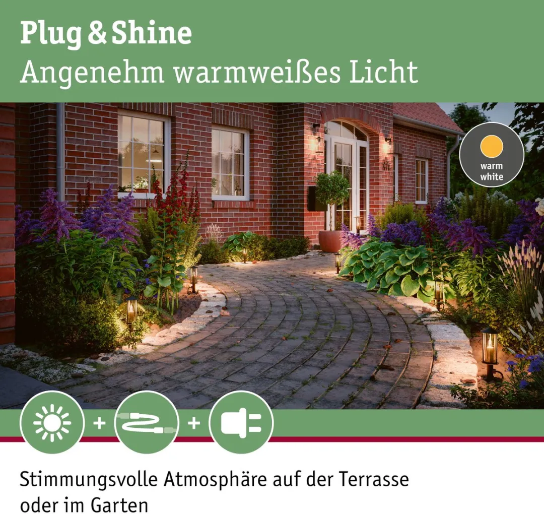 Paulmann Plug & Shine LED Bolderlamp Classic 2W - 3000K - Antraciet