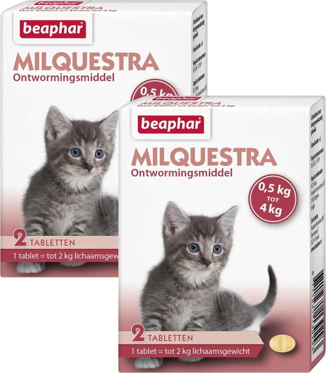 Beaphar Milquestra Kitten Anti-wormenmiddel - 2x2 tabletten