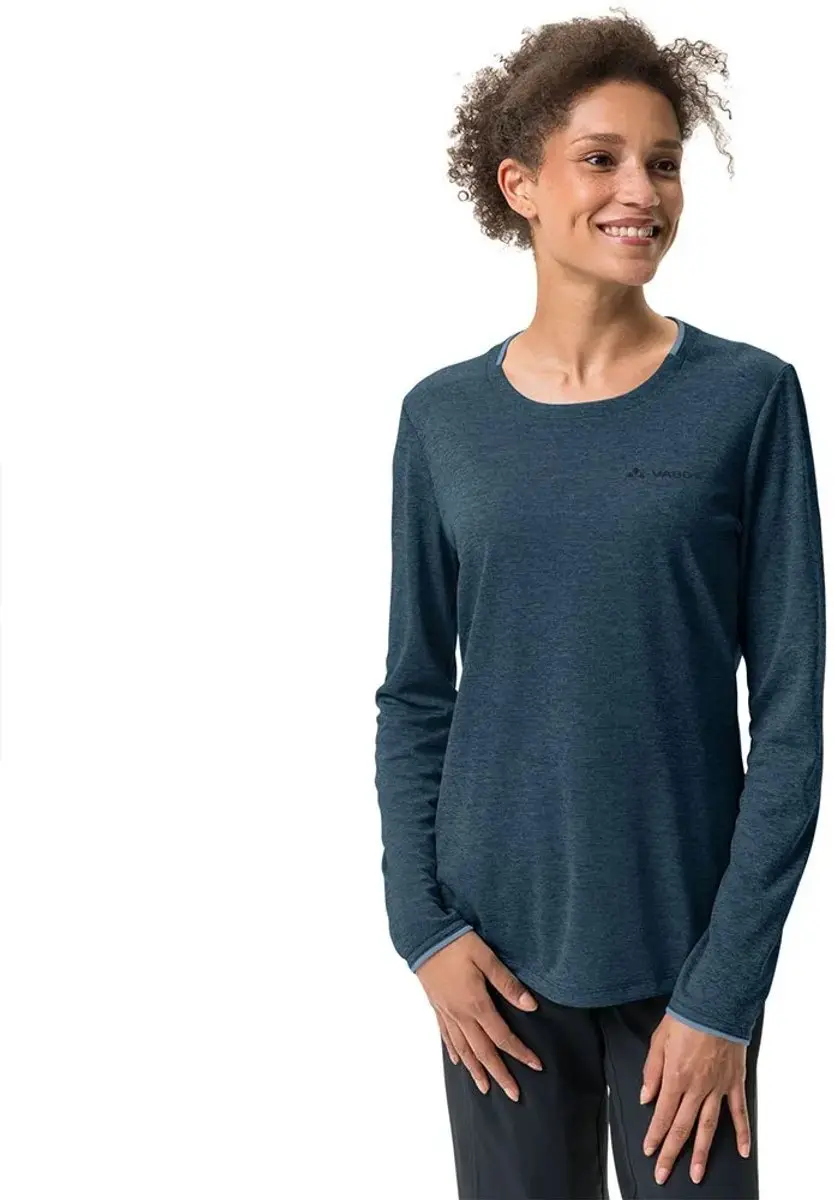 Vaude Essential T-shirt Met Lange Mouwen Blauw 48 Vrouw