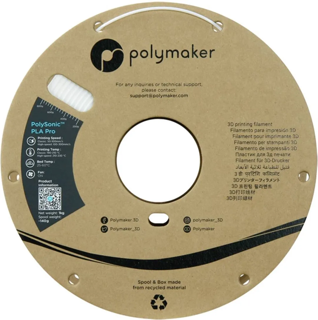 Polymaker PA13001 PLA+ Filament 1.75mm 1000g - Wit