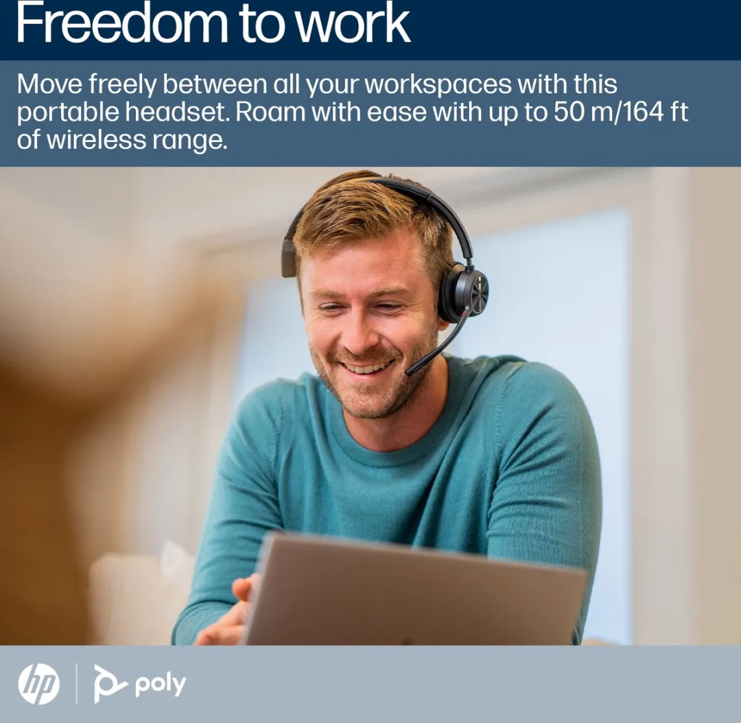 HP Poly Voyager 4310 UC Headset - Zwart - Noise Cancelling
