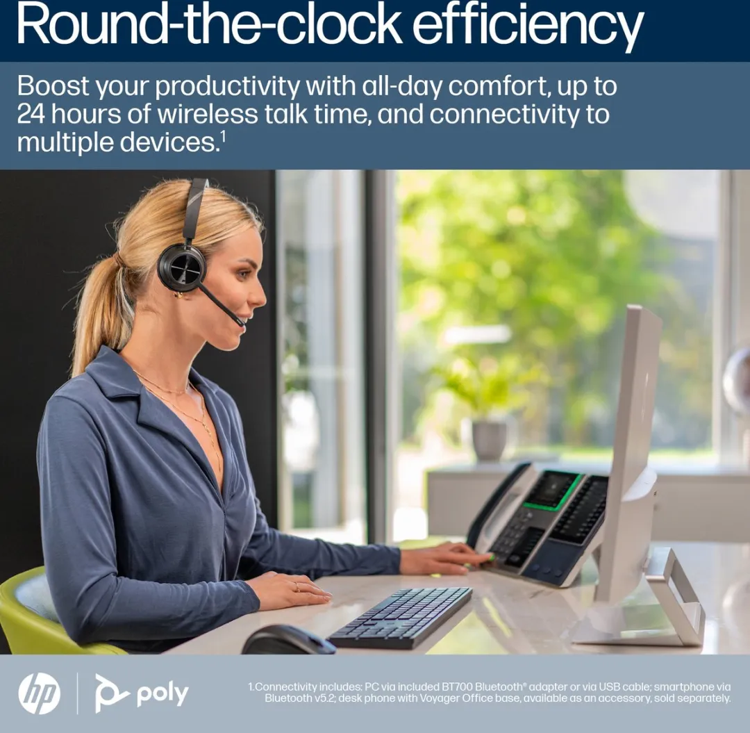 HP Poly Voyager 4310 UC Headset - Zwart - Noise Cancelling