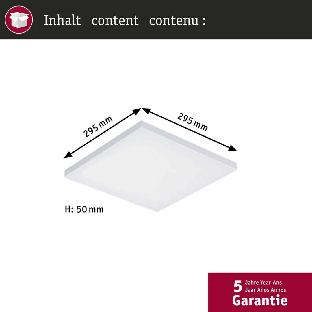 Paulmann Velora LED-paneel 17W 1600lm 3000K - 295x295mm Wit dimbaar - afbeelding 6 van 6