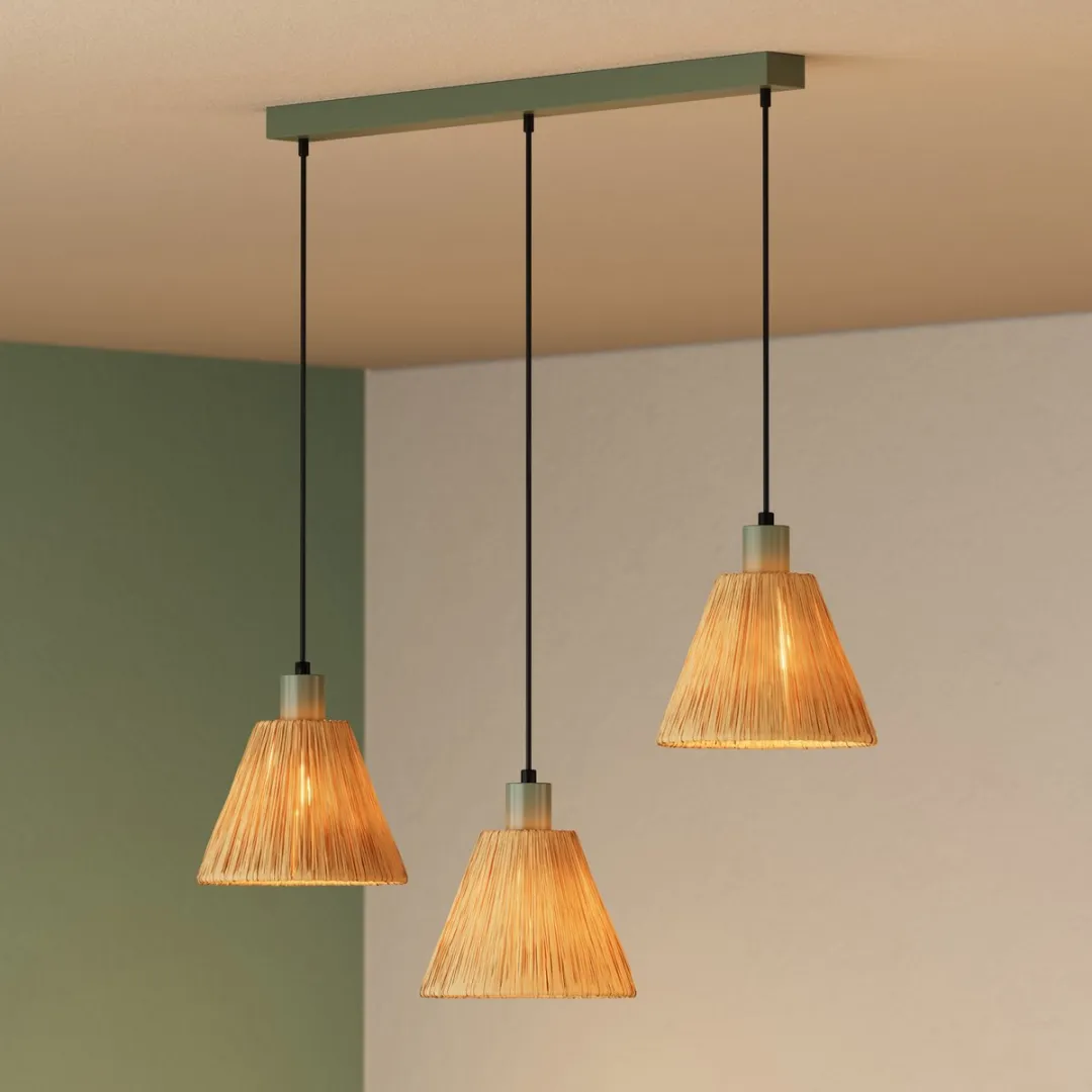 Osram Decor Raffia Linear Hanglamp - 3xE27 - Groen - afbeelding 6 van 6