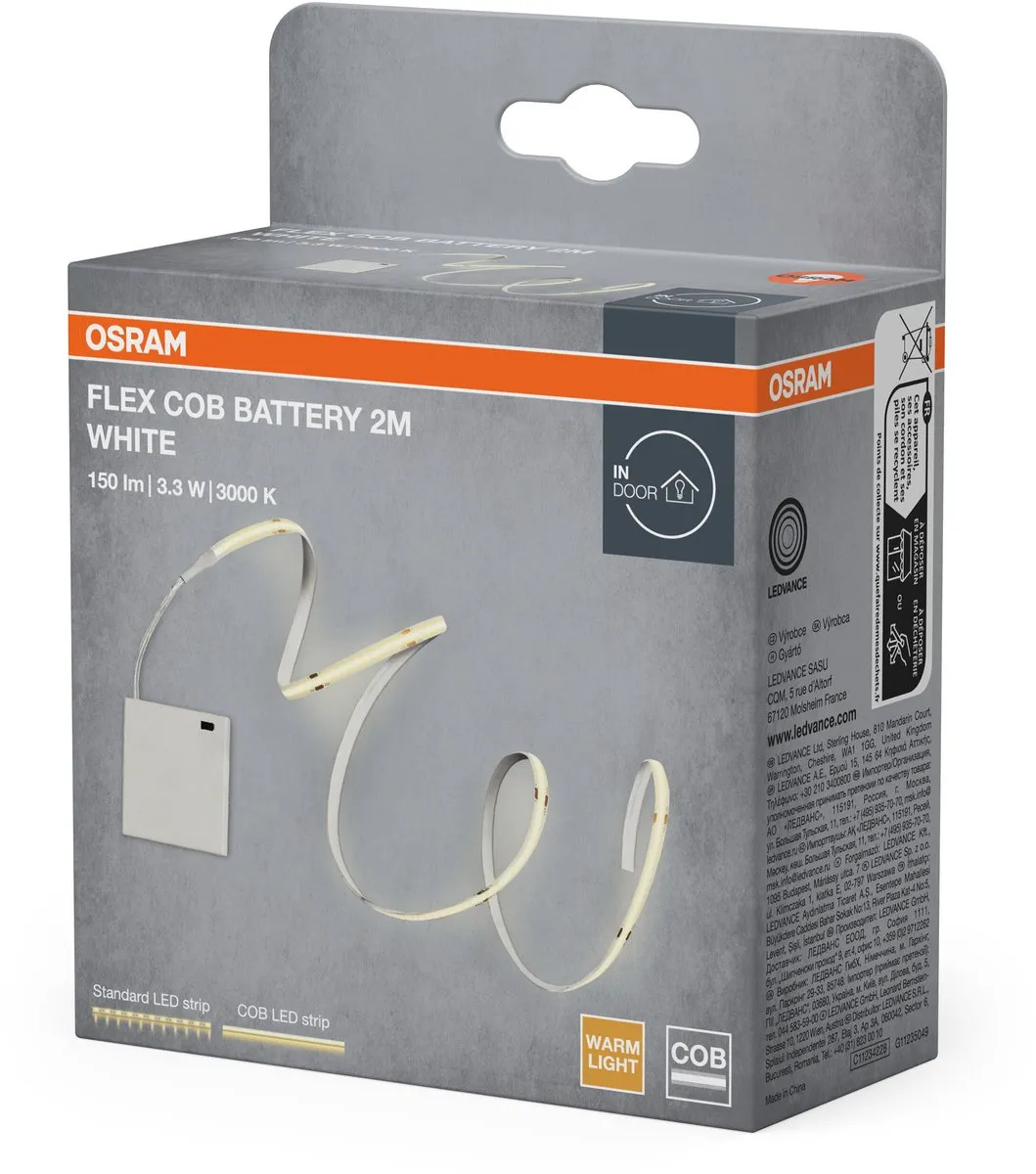 Osram Flex COB Battery 2M LED-lichtstrip 3000K - 2m Geel